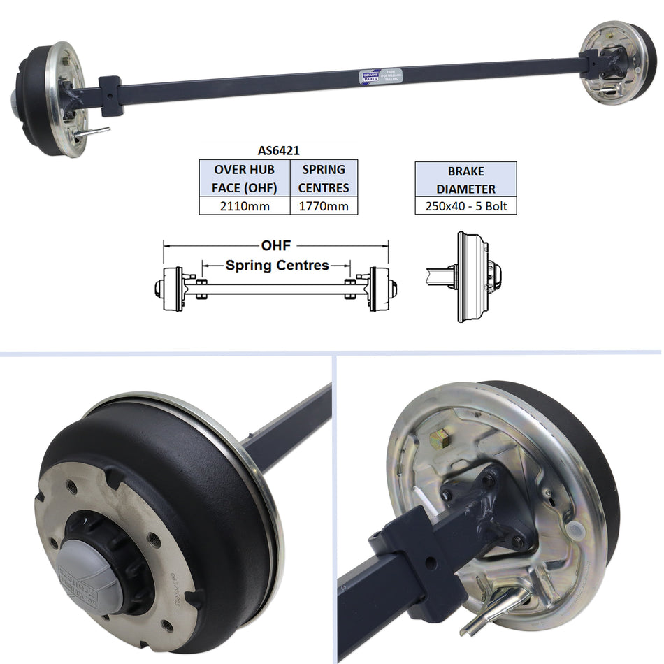 AS6421 - Complete Axle - BV6 with 12" wheels, GP1*6 with 12" wheels, GX106 & GX126