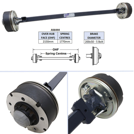 AS6444 - Complete Axle - TA510G3 14' Tri