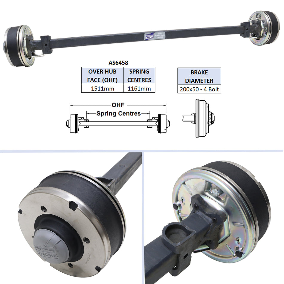 AS6458 - Complete Axle - GH64, GH94, P6B, P7B, Q6B, Q7B