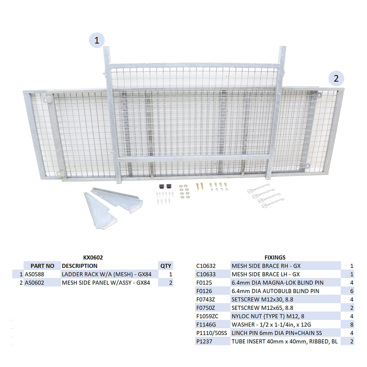 KX0602 - GX84 Mesh Side Kit