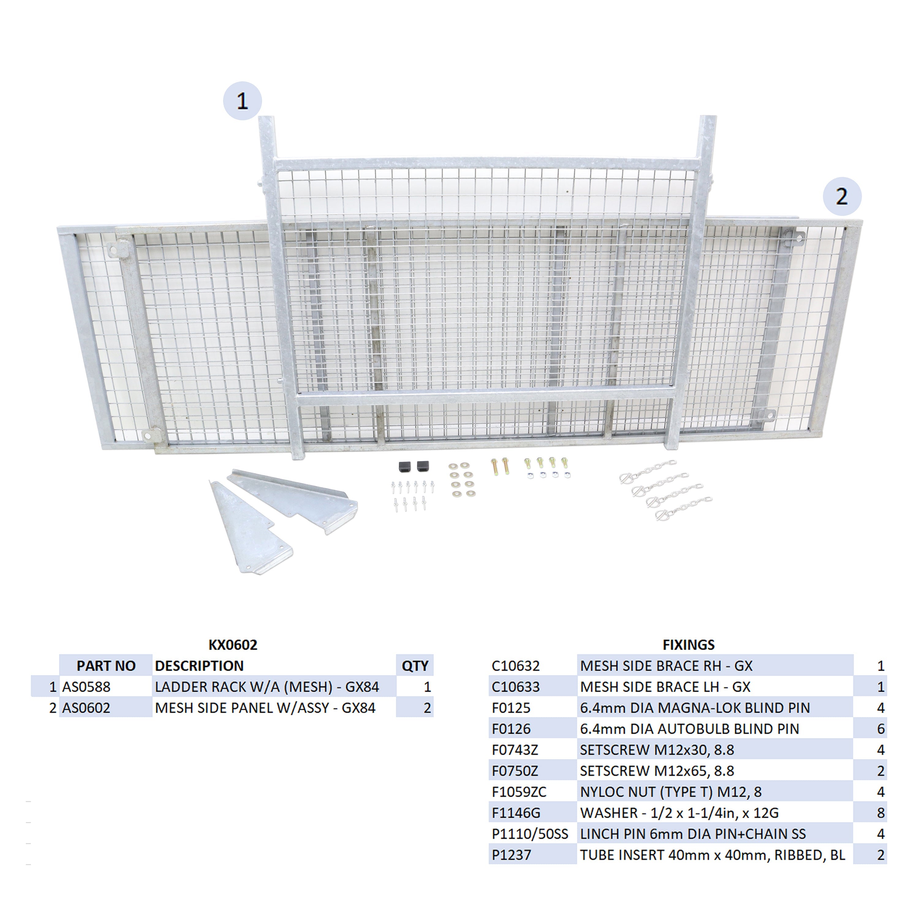 KX0602 - GX84 Mesh Side Kit
