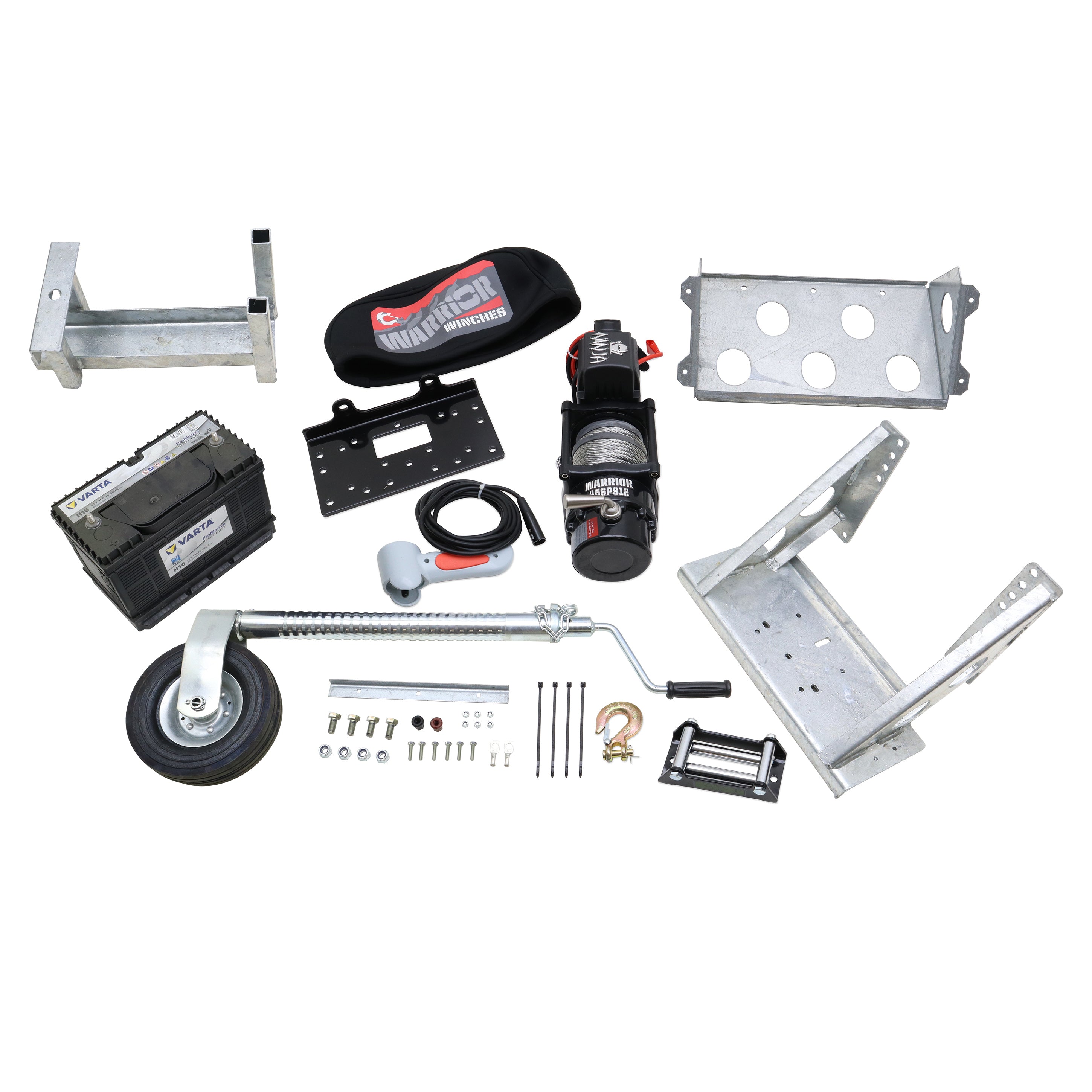 KX6172 - Flatbed Winch, Bracket & Battery Kit
