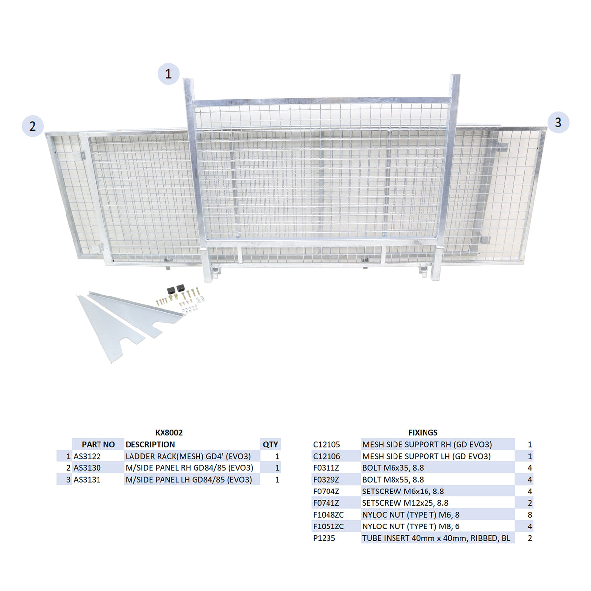 KX8002 - GD84 Mesh Side Kit