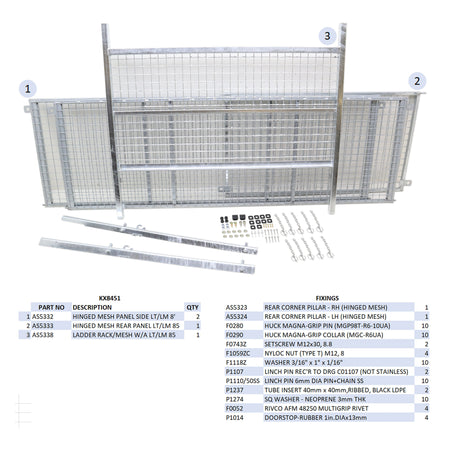 KX8451 - LT/LM85G Hinged Mesh Kit