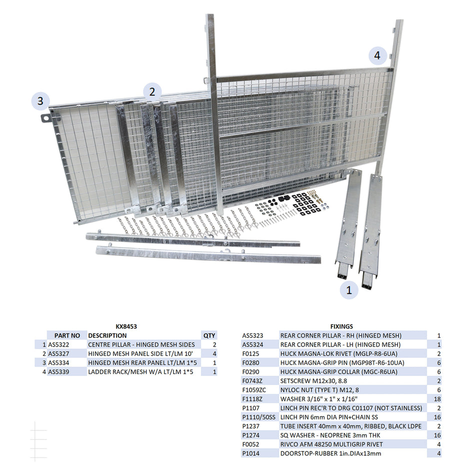 KX8453 - LT/LM105G Hinged Mesh Kit