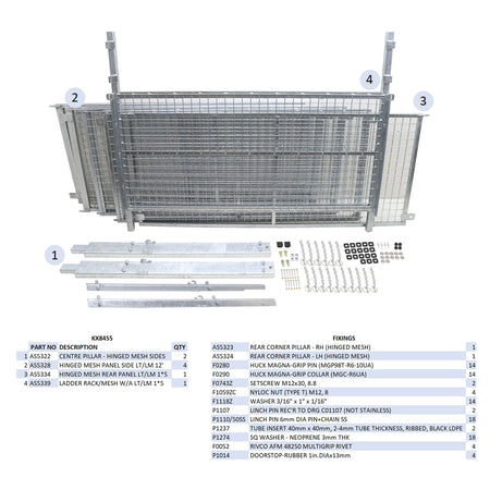 KX8455 - LT/LM125G Hinged Mesh Kit