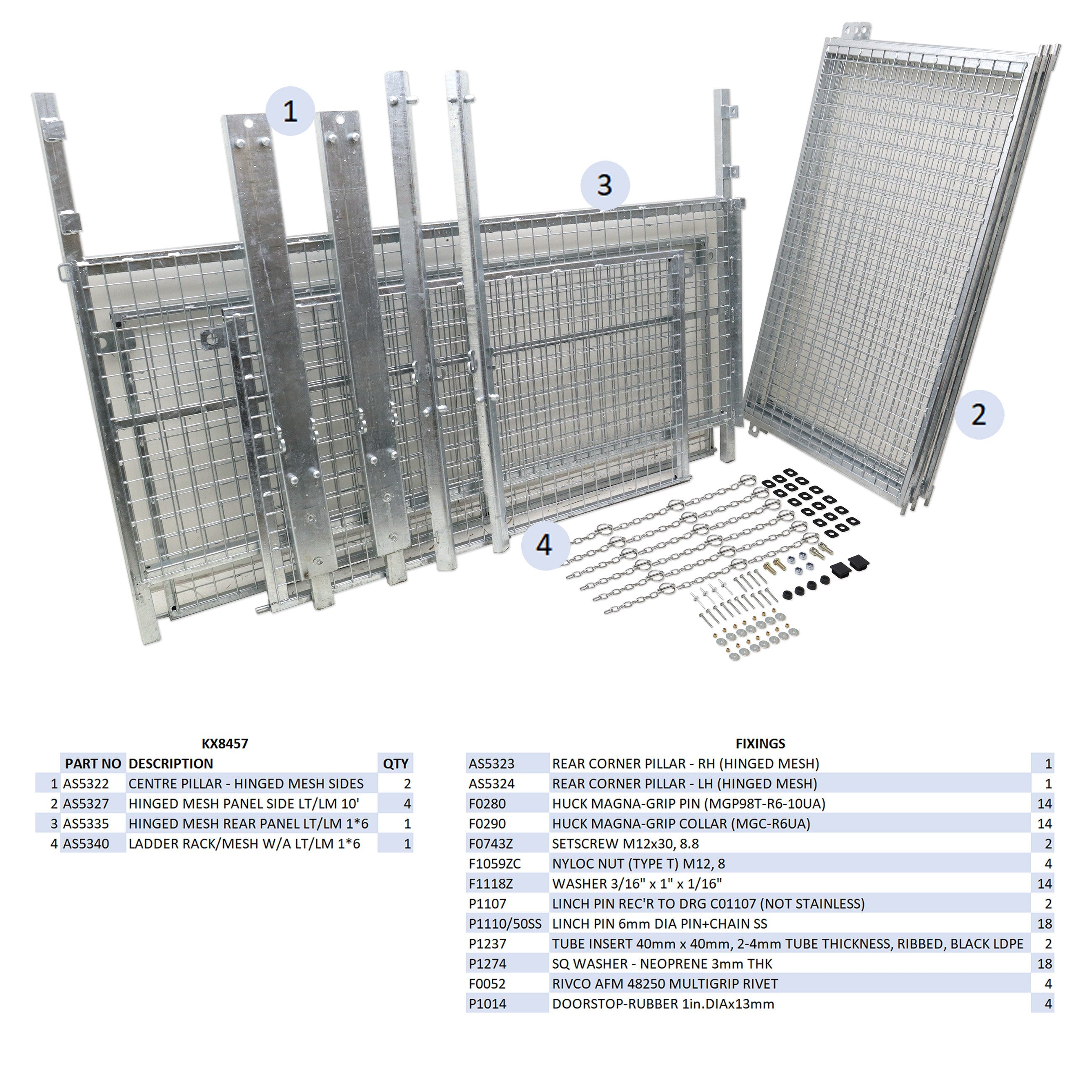 KX8457 - LT/LM106G Hinged Mesh Kit