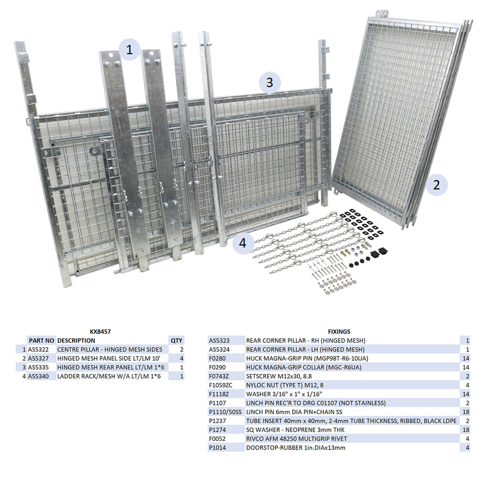 KX8457 - LT/LM106G Hinged Mesh Kit