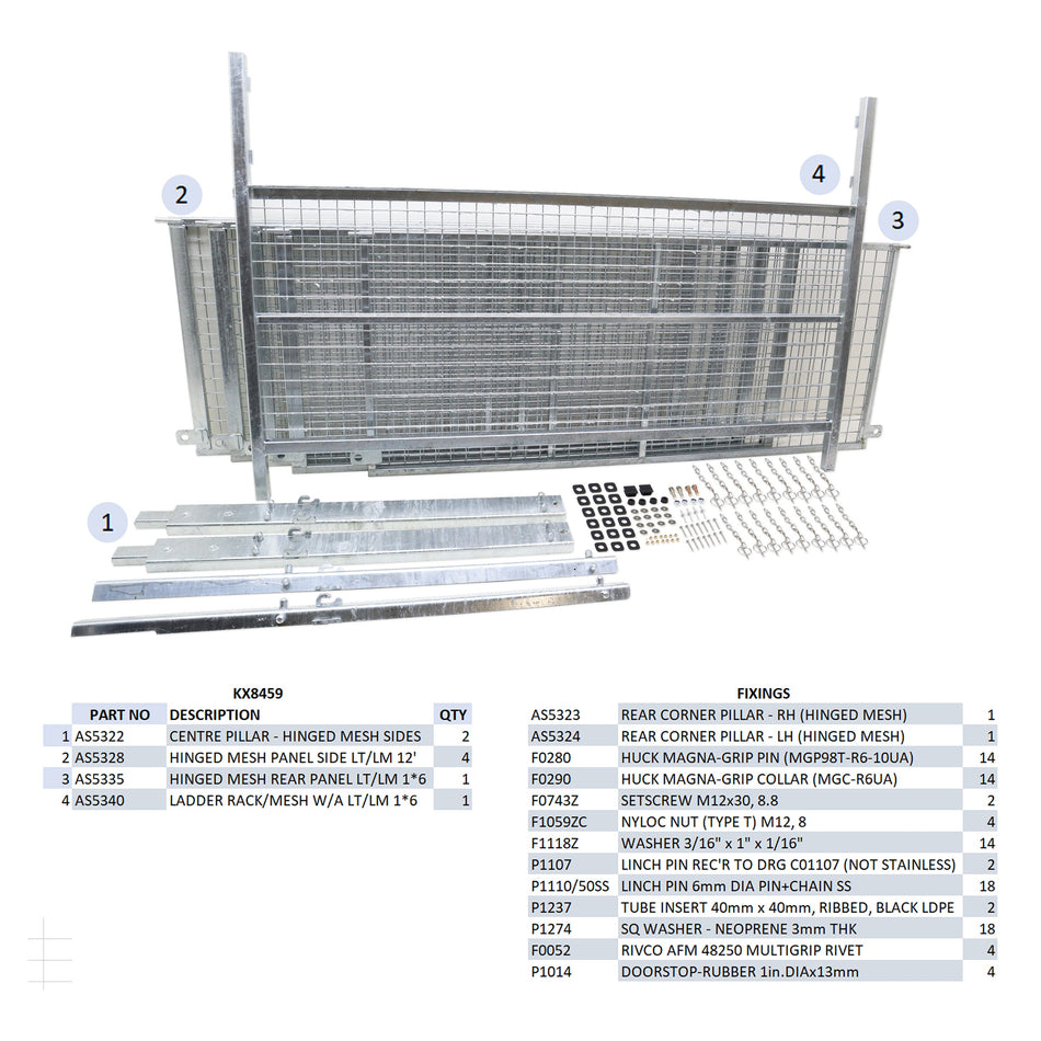 KX8459 - LT/LM126G Hinged Mesh Kit