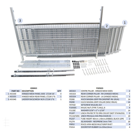 KX8463 - LT/LM166G Hinged Mesh Kit