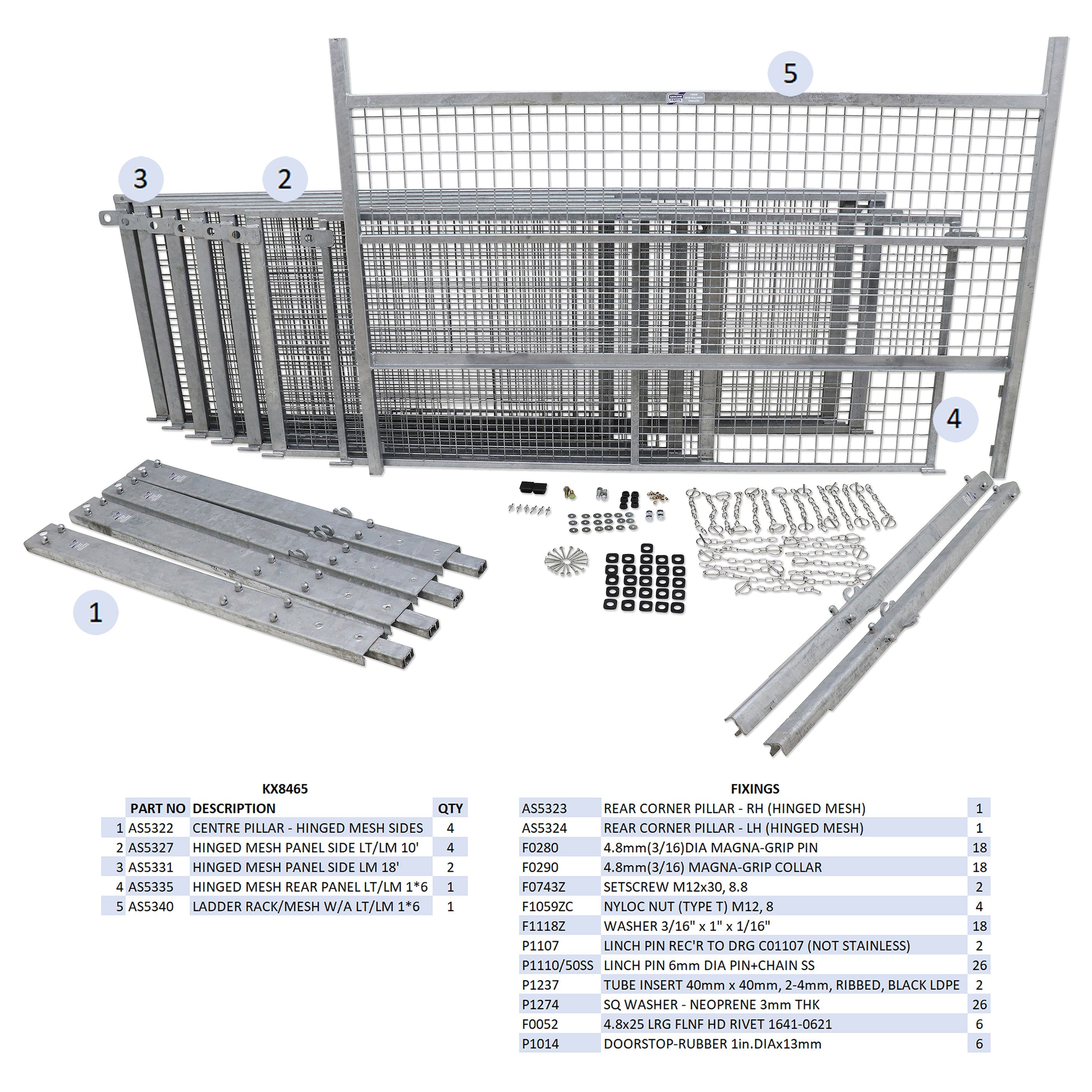 KX8465 - LT/LM186G Hinged Mesh Kit