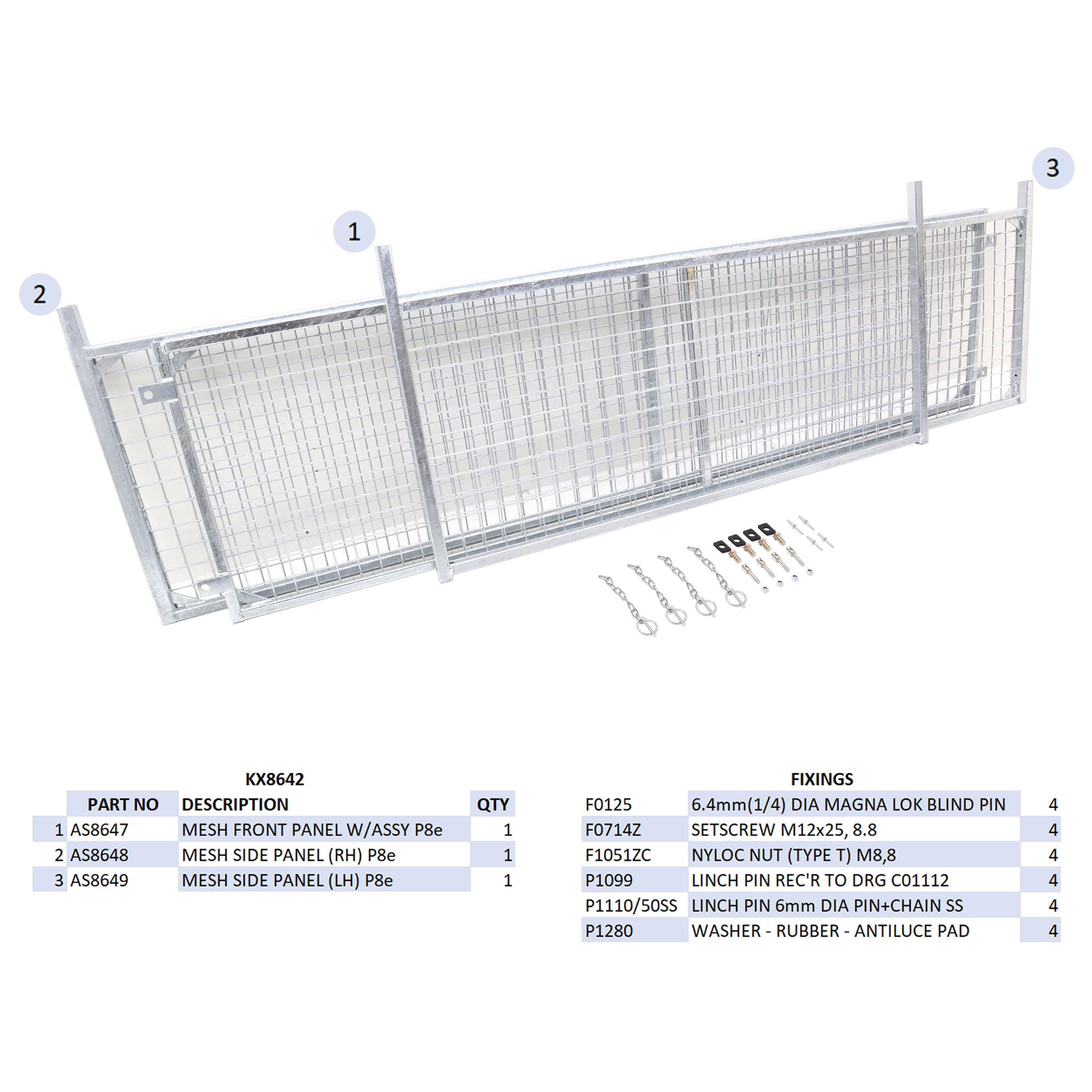 KX8642 - Mesh Side Kit P8e