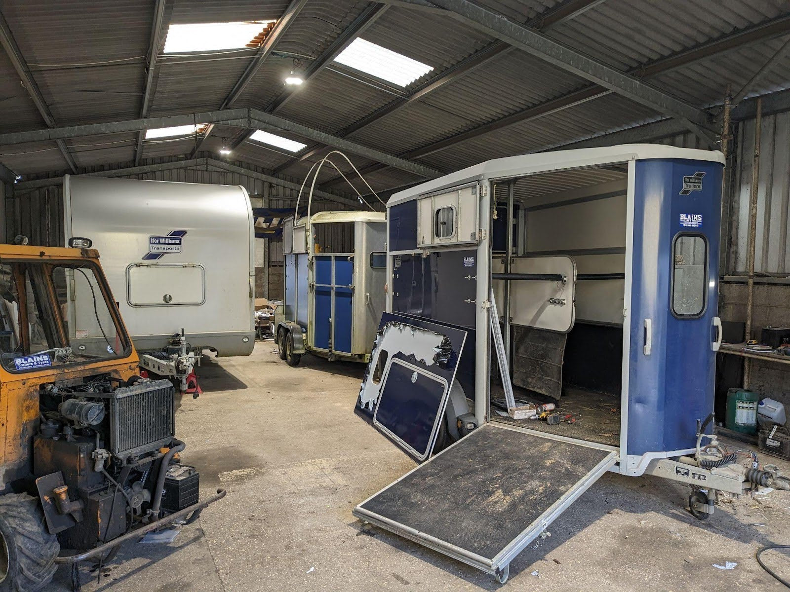 Horsebox having a panel replacement in our workshop